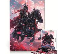 Rompecabezas de 1000 Piezas Caballero Samurai Entre Flores para Adultos Mejora la Memoria y Alivia la ansiedad Bordes precisos Sorpresa navideña (38x26cm)