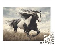 Rompecabezas de 1000 Piezas Caballo Corriendo para Adultos Papel Grueso Entrenamiento Cerebral Puzzle Animal para Decoración Hogar 52x38cm/1000pcs