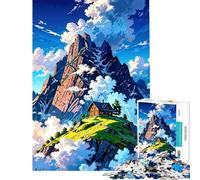 Rompecabezas de 1000 Piezas Cabaña en la montaña Entre Las Nubes Difícil y desafiante Juego Educativo de análisis y lógica Apto para Mayores de 14 años (50x75cm)