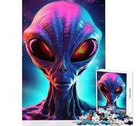 Rompecabezas de 1000 Piezas Cabeza de Extraterrestre Vista Frontal decoración del hogar Juguetes Regalos de cumpleaños Juego Educativo Entrena tu Cerebro y Tus Manos tamaño 38x52cm