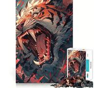 Rompecabezas de 1000 Piezas Cabeza de Tigre Rugiente para Adolescentes Juguete para desarrollar la lógica y la diversión Bordes Suaves Regalo Creativo 50x75cm