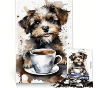 Rompecabezas de 1000 Piezas Cachorro a la Hora del té para Adolescentes Juguete Que estimula la lógica y Alivia la tensión Borde de Calidad Artículo de Santa Claus (38x52cm)