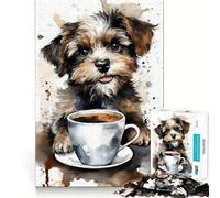 Rompecabezas de 1000 Piezas Cachorro a la Hora del té para Adolescentes Juguete Que estimula la lógica y Alivia la tensión Borde de Calidad Artículo de Santa Claus (38x52cm)