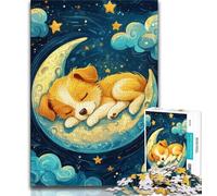 Rompecabezas de 1000 Piezas Cachorro en la Luna para Adultos, Juguete Educativo Intelectual descompresor, Regalo de cumpleaños, Regalos, Arte de Pared, 38x26cm