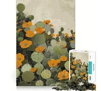 Rompecabezas de 1000 Piezas Cactus Bloom Flawless Fit Art Brain Boosting Play Rest Time Play Christmas Wall Art (38x52cm)
