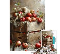 Rompecabezas de 1000 Piezas Caja rústica con Manzanas Ayuda a ejercitar el Cerebro y a aliviar el estrés Juego práctico Apto para Mayores de 14 años (50x75cm)