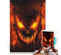 Rompecabezas de 1000 Piezas Calavera ardiente con Cruces, Juguetes para armar, desafío difícil, con Piezas de Formas aleatorias Que encajan Perfectamente 38x52cm