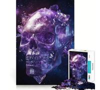 Rompecabezas de 1000 Piezas Calavera de Amatista Galaxy para Adultos,Mejora Mental,Juego,Corte láser para un Ajuste, diversión Familiar Nocturna (38x26cm)