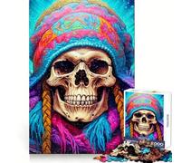 Rompecabezas de 1000 Piezas Calavera de la Tranquilidad Psíquica para Adolescentes Desarrolla la Memoria, relaja la Mente y es Divertido Bordes limpios Regalo Original (50x75cm)