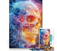 Rompecabezas de 1000 Piezas Calavera en Humo para Adultos Un Rompecabezas Mental Relajante y Divertido para armar Una cálida Sorpresa 38x26cm
