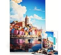 Rompecabezas de 1000 Piezas Calem Pintura al óleo Piezas de Corte Limpio Juguete para desarrollar la Capacidad cognitiva Tiempo de Calma Diversión Arte navideño Exhibición (38x52cm)