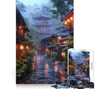 Rompecabezas de 1000 Piezas Calle Japonesa lluviosa para Adolescentes Juguete para ejercitar la Mente Juego de Mesa en Grupo Arte y Montaje Regalo clásico (38x52cm)