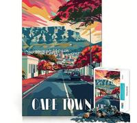 Rompecabezas de 1000 Piezas Calles Vibrantes de Ciudad del Cabo - Juguete Creativo para desarrollar la Creatividad - Cierre Seguro - Sin Piezas Sueltas - Actividad para Compartir en Familia 50x75cm