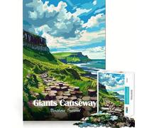 Rompecabezas de 1000 Piezas Calzada del Gigante Irlanda del Norte Paisaje Arte Ajuste Juego Entrenamiento de concentración Diversión Relajación Tiempo de Juego Regalo de Ocio navideño 38x52cm
