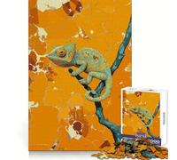 Rompecabezas de 1000 Piezas Camaleón en una Rama - Actividad Relajante para el Desarrollo cognitivo - Corte preciso (38x26cm)