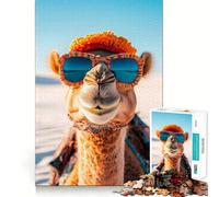 Rompecabezas de 1000 Piezas Camello con Gafas de Sol,Corte Premium,Juguete para ejercitar la Mente,Momento de Paz,diversión,Regalo de cumpleaños (50x75cm)