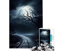 Rompecabezas de 1000 Piezas Camino a la luz de la Luna misteriosa Juguetes adictivos para Cultivar la Paciencia Juegos relajantes Análisis y lógica Obra de Arte Regalo (Tamaño 50x75cm)