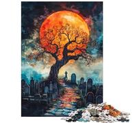 Rompecabezas de 1000 Piezas Camino a la Serenidad a la Luz de la Luna para Adultos Corte de precisión Lista de Deseos con Papá Noel Juego de ingenio para Toda la Familia (75x50cm)