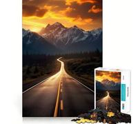 Rompecabezas de 1000 Piezas Camino al Atardecer en Las montañas para Adolescentes Juguete cognitivo Juego de Mesa de Ocio Suave Pieza de Arte 38x26cm