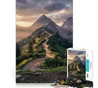 Rompecabezas de 1000 Piezas Camino de montaña al Atardecer para Adolescentes Ayuda a Mejorar la Memoria Diseño Divertido y Relajante Regalo Elegante (38x26cm)