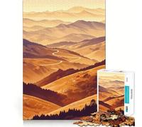 Rompecabezas de 1000 Piezas Camino de montaña al Atardecer para Adultos Juguete de lógica Fina, silencioso y Divertido Bordes limpios Regalo Memorable (38x52cm)
