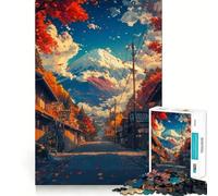 Rompecabezas de 1000 Piezas Camino de otoño al Monte Fuji - Juego de ingenio Decorativo Clean Fit - Regalo para Momentos de Tranquilidad - Regalo de cumpleaños artístico (50x75cm)