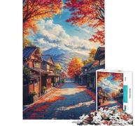 Rompecabezas de 1000 Piezas Camino de otoño al Monte Fuji Juego de ingenio Juguete desafiante Regalo para Mujeres y Hombres Educativo (tamaño 38x26cm)