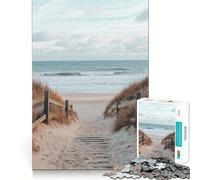 Rompecabezas de 1000 Piezas Camino de Playa al océano,decoración Limpia y Saludable,Juego de concentración Mental,Juego de Tiempo Tranquilo,Regalo de cumpleaños (38x26cm)