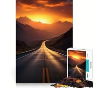 Rompecabezas de 1000 Piezas Camino del Amanecer en Las montañas para Adolescentes Juego Inteligente para Fortalecer los Lazos Familiares Obra de Arte para armar 38x26cm