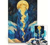 Rompecabezas de 1000 Piezas Camino Dorado a la Luna, Arte del Aura del Desierto, Juegos de Relajación, Descompresión Intelectual, Colección de Artistas, Bellas Artes 38x26cm