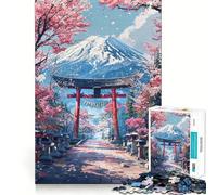 Rompecabezas de 1000 Piezas Camino Sagrado de Sakura al Fuji para Adolescentes Refuerza la Memoria Diversión Tranquila Bordes de Calidad Regalo Ideal (50x75cm)
