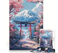 Rompecabezas de 1000 Piezas Camino Sagrado de Sakura al Fuji para Adolescentes Refuerza la Memoria Diversión Tranquila Bordes de Calidad Regalo Ideal (50x75cm)