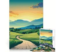 Rompecabezas de 1000 Piezas Camino sinuoso a través de Las colinas para Adolescentes Entrenamiento Mental, Escape Consciente, Bordes definidos Regalo de Temporada (38x52cm)