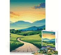 Rompecabezas de 1000 Piezas Camino sinuoso a través de Las colinas para Adultos Ideal para Relajarse y aliviar el estrés Bordes precisos Un Regalo Encantador (50x75cm)