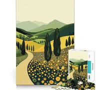 Rompecabezas de 1000 Piezas Camino sinuoso a través de Las colinas para Adultos Juego de Memoria y concentración Ajuste, Compacto y Divertido para Disfrutar en Familia (38x26cm)