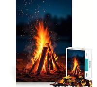 Rompecabezas de 1000 Piezas Campamento Nocturno con diseño de fogata,Ajuste, Arte,desafío Mental,Juguete,Juego Divertido para el Tiempo Libre,Regalo de cumpleaños (50x75cm)