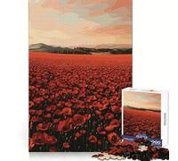 Rompecabezas de 1000 Piezas Campo de Amapolas al Atardecer para Adolescentes Rompecabezas fácil de armar Ocio Impecable Regalo Ideal para Navidad (38x26cm)