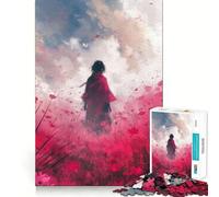Rompecabezas de 1000 Piezas Campo de Flores Rosas para Adolescentes Juguete para ejercitar la Mente Tiempo de relajación Arte para armar Regalo de Temporada (38x26cm)