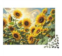 Rompecabezas de 1000 Piezas Campo de Girasoles Campo de Girasoles Resplandor del Amanecer Juego Educativo para Adultos Decoración del hogar Difícil Desafío Cumpleaños 52x38cm Regalos