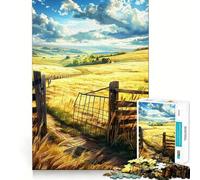 Rompecabezas de 1000 Piezas Campo de Trigo para Adultos Diversión para Entrenar la Mente Piezas sin Rebabas y de Corte Limpio Actividad para Compartir en Familia (50x75cm)