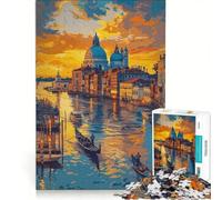 Rompecabezas de 1000 Piezas Canal y Atardecer en Venecia decoración de Pared Ideal para Reducir el estrés y como Regalo 50x75cm