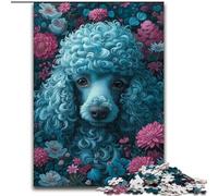 Rompecabezas de 1000 Piezas Caniches Entre Flores, Ideal para Oficina, Dormitorio y Sala de Estar (26x38cm).