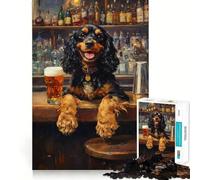 Rompecabezas de 1000 Piezas Canine Bar Buddy,Corte preciso,Divertido,desafío Mental,Juguete,Juego para la Hora de Descanso,Juego de cumpleaños,Arte,Juego (38x26cm)