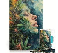 Rompecabezas de 1000 Piezas Cannabis Queen Ethereal Dreams,Corte preciso,decoración,lógica,Pensamiento,Juego,Tiempo de Juego,decoración navideña,Regalo (38x52cm)