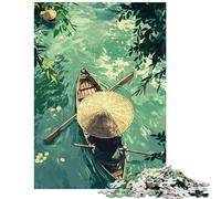 Rompecabezas de 1000 Piezas Canoa en Aguas tranquilas Rompecabezas para Adolescentes Carrera de Velocidad Manual Ideal para cumpleaños y Navidad (38x52cm)