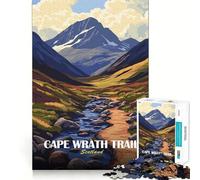 Rompecabezas de 1000 Piezas Cape Wrath Trail Escocia Paisaje Borde Limpio Decoración Juego cognitivo Juguete Fácil Tiempo Divertido Ocio (38x52cm)