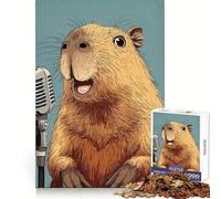 Rompecabezas de 1000 Piezas Capibara Cantante con micrófono para Adolescentes Ideal para el Bienestar Cerebral, Momentos de Relax (50x75cm)