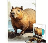 Rompecabezas de 1000 Piezas Capibara Corte preciso Divertido Desafío Mental Juguete Juego para el Tiempo de Descanso Cumpleaños Arte Juego (50x75cm)