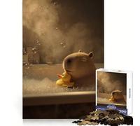Rompecabezas de 1000 Piezas Capibara y Pato en baño de Burbujas, Ideal para Adolescentes Un Reto Mental para el Ocio y la relajación Bordes Suaves Un Regalo Elegante para Navidad (38x52cm)