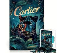 Rompecabezas de 1000 Piezas Cartier Panther Majesty Corte Impecable Juego de lógica Divertido Juguete Juego Libre Actividad de cumpleaños (38x26cm)